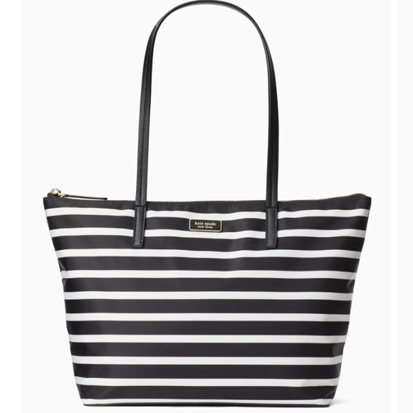 kate spade Bags Kate Spade Hayden Sailing Black White Stripe Top